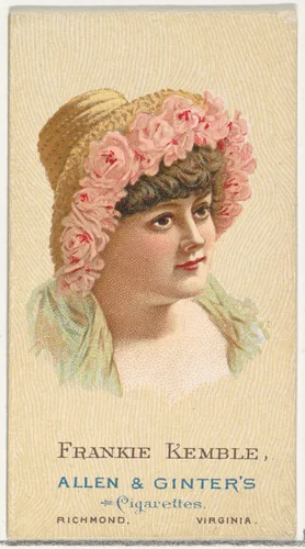 Frankie Kemble, from World's Beauties, Series 2 (N27) for Allen & Ginter Cigarettes by Allen & Ginter, print, 1888