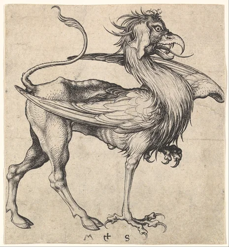 Griffin by Martin Schongauer, print, 1470-1491