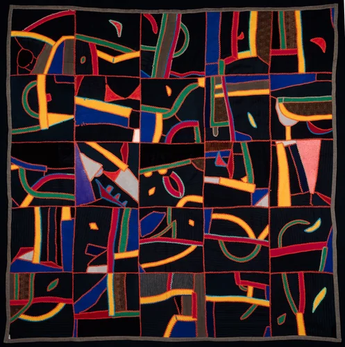 Bedcover Entitled "Wool-Drawings" by United States, textile, 1890-1910