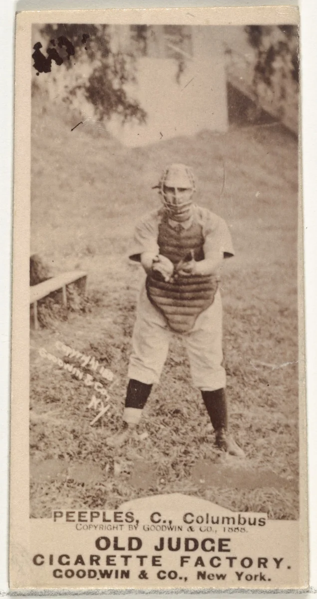James Elsworth "Jimmy" Peoples, Catcher, Cleveland, from the Old Judge series (N172) for Old Judge Cigarettes by Goodwin & Company, photograph, 1888