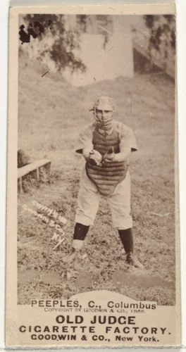 James Elsworth "Jimmy" Peoples, Catcher, Cleveland, from the Old Judge series (N172) for Old Judge Cigarettes by Goodwin & Company, photograph, 1888