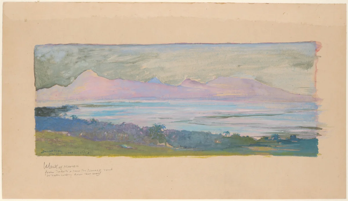 The Island of Moorea Looking across the Strait from Tahiti, January 1891 by John La Farge, artwork, 1891