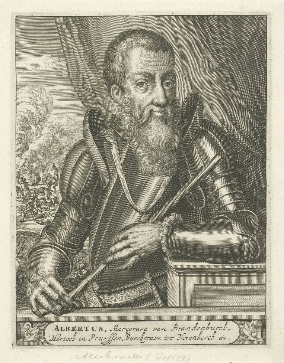 Portret van Albert van Brandenburg by Christiaan Hagen, print, 1635-1695