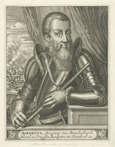 Portret van Albert van Brandenburg by Christiaan Hagen, print, 1635-1695