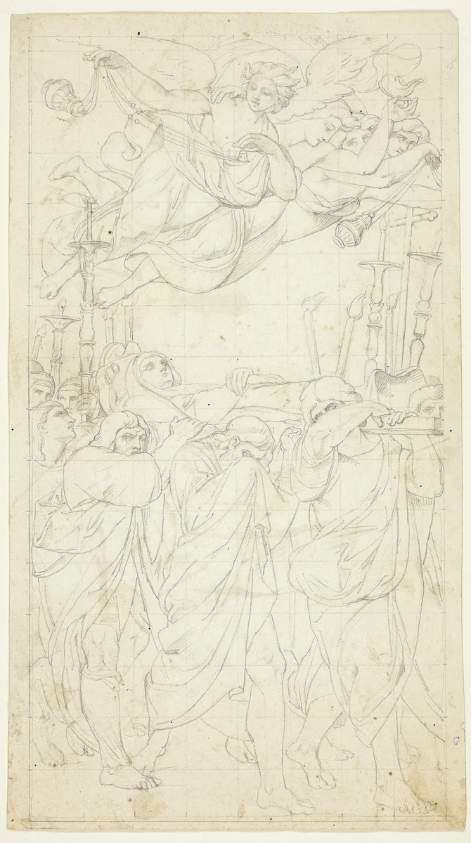 Funeral of the Virgin by Peter Cornelius, drawing, 1803-1867