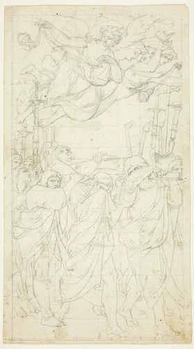 Funeral of the Virgin by Peter Cornelius, drawing, 1803-1867
