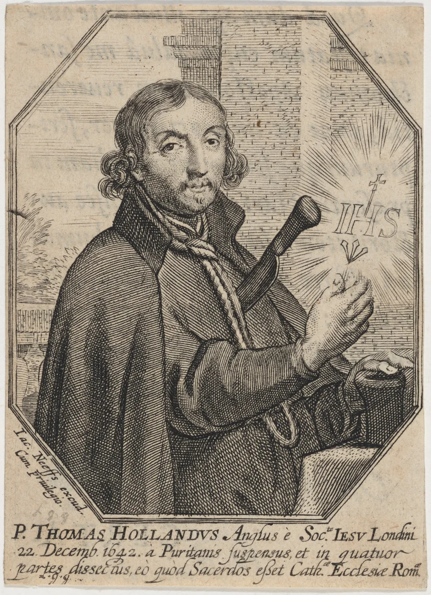Thomas Holland, Jesuit by Jacobus Neeffs, print, 1610-1660