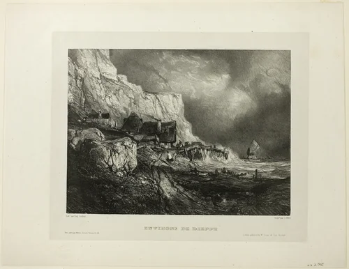 Near Dieppe, plate one from Six Marines by Eugène Isabey, print, 1833