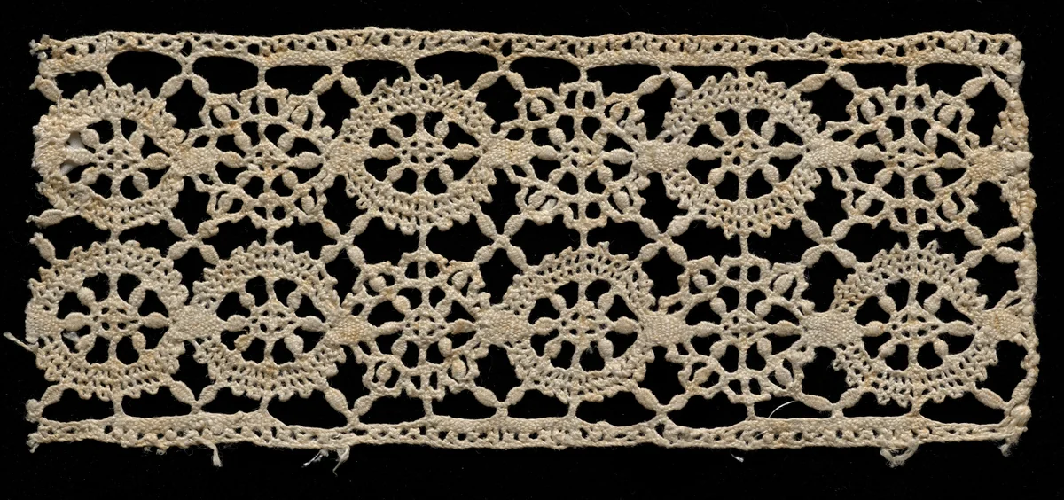 Bobbin Lace (Needlepoint Design) Insertion by Unknown, textile, 1550-1599