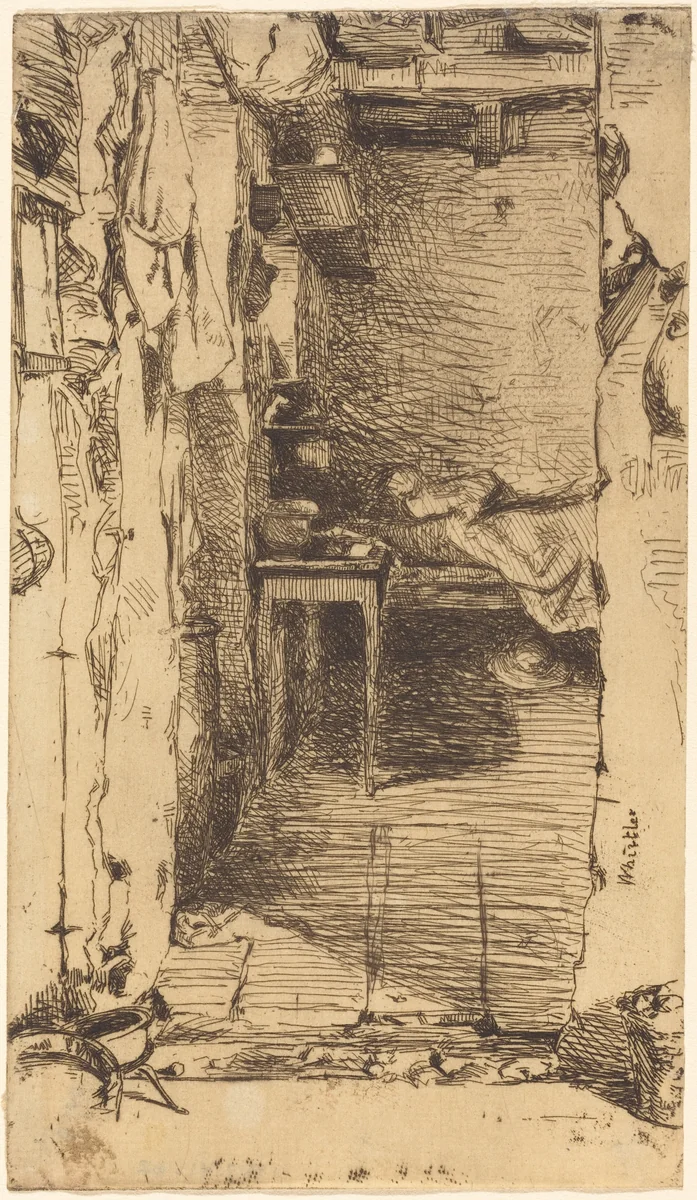 Rag Pickers, Quartier Mouffetard, Paris by James McNeill Whistler, print, 1858