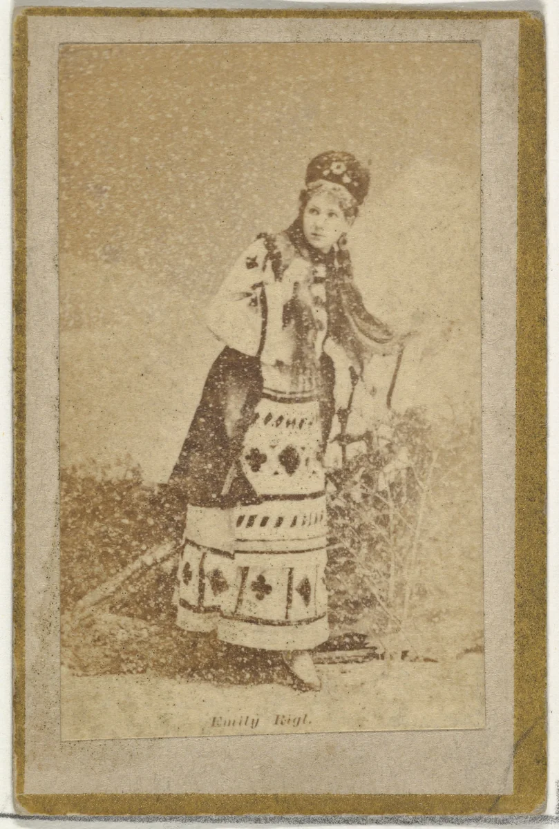 Emily Rigl, from the Actresses and Celebrities series (N60, Type 2) promoting Little Beauties Cigarettes for Allen & Ginter brand tobacco products by Allen & Ginter, photograph, 1887