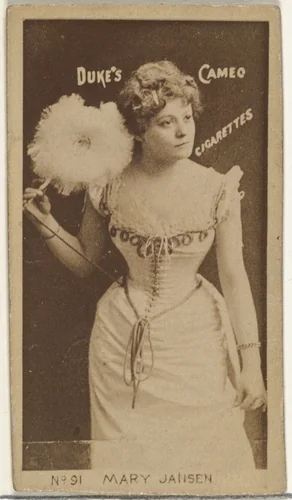Card Number 91, Marie Jansen, from the Actors and Actresses series (N145-4) issued by Duke Sons & Co. to promote Cameo Cigarettes by W. Duke, Sons & Co., photograph, 1880-1889