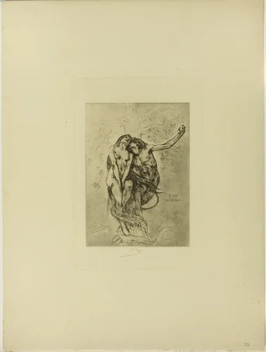 Temptation or the Apple by Félicien Rops, print, 1853-1898