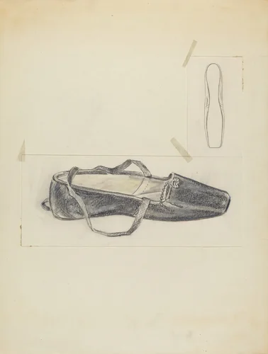 Black Leather Slipper by Melita Hofmann, index of american design, 1940