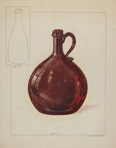 Bottle by Alfred Walbeck, index of american design, 1936