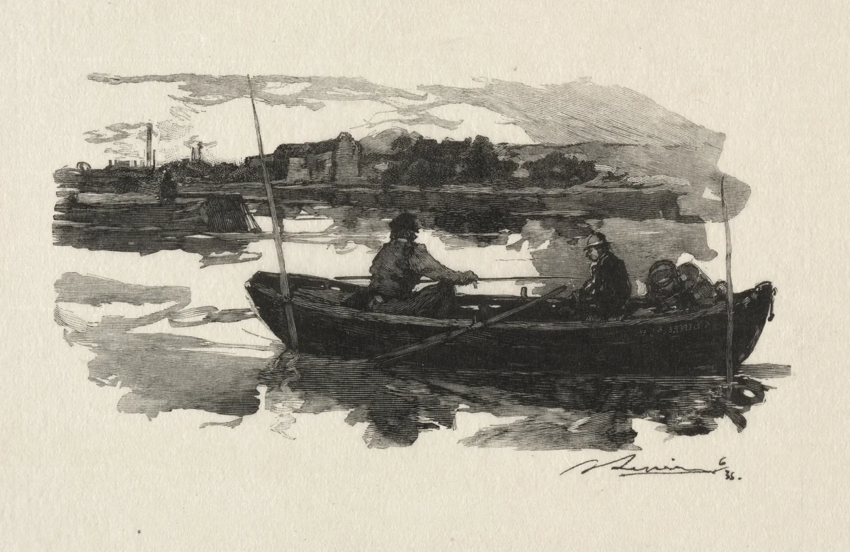 Au bord de la Seine by Auguste Louis Lepère, print, 1888