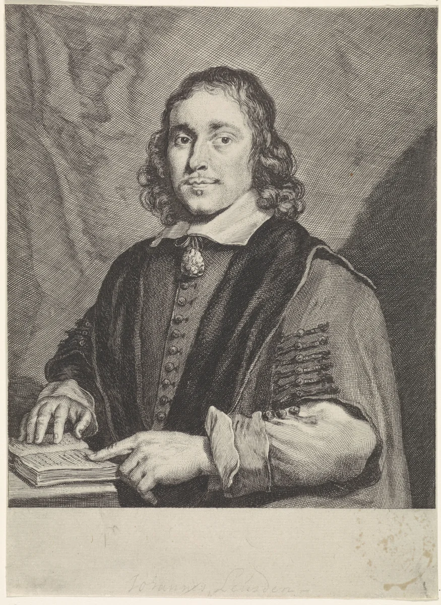 Portret van Johannes Leusden by Theodor Matham, print, 1656-1676