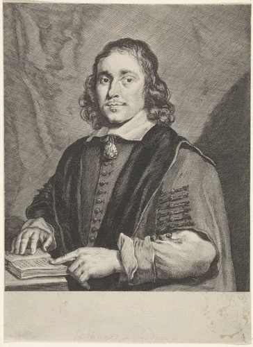 Portret van Johannes Leusden by Theodor Matham, print, 1656-1676