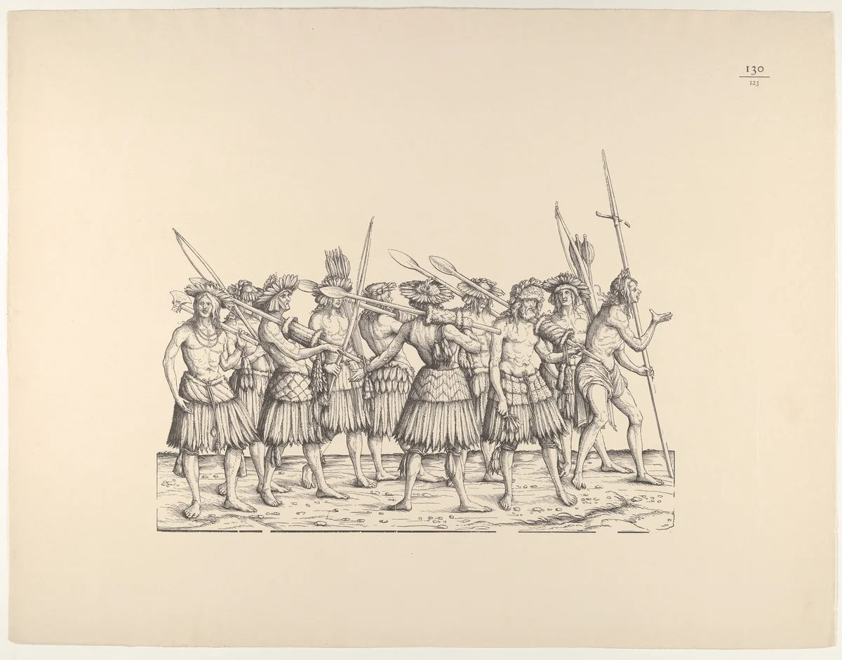 People from Calicut, from The Triumphal Procession of Emperor Maximilian (Triumph Des Kaisers Maximilian I) by Hans Burgkmair, print, 1883-1884