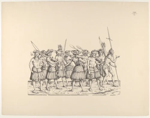 People from Calicut, from The Triumphal Procession of Emperor Maximilian (Triumph Des Kaisers Maximilian I) by Hans Burgkmair, print, 1883-1884