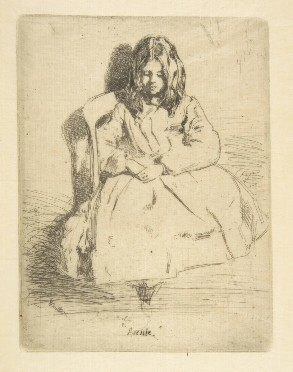 Annie Seated by James McNeill Whistler, print, 1858-1859