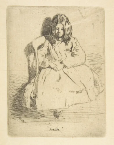 Annie Seated by James McNeill Whistler, print, 1858-1859