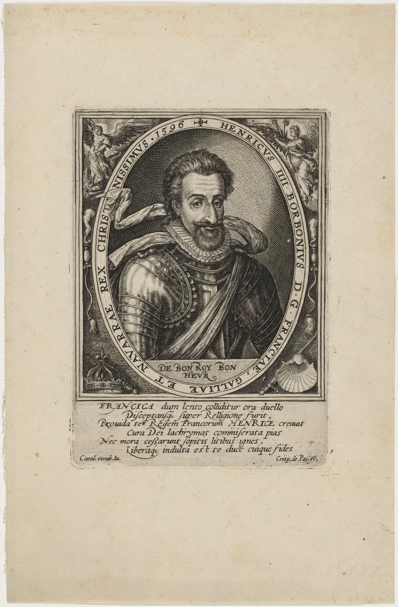 Henry IV, King of France by Crispijn van de Passe I, print, 1598