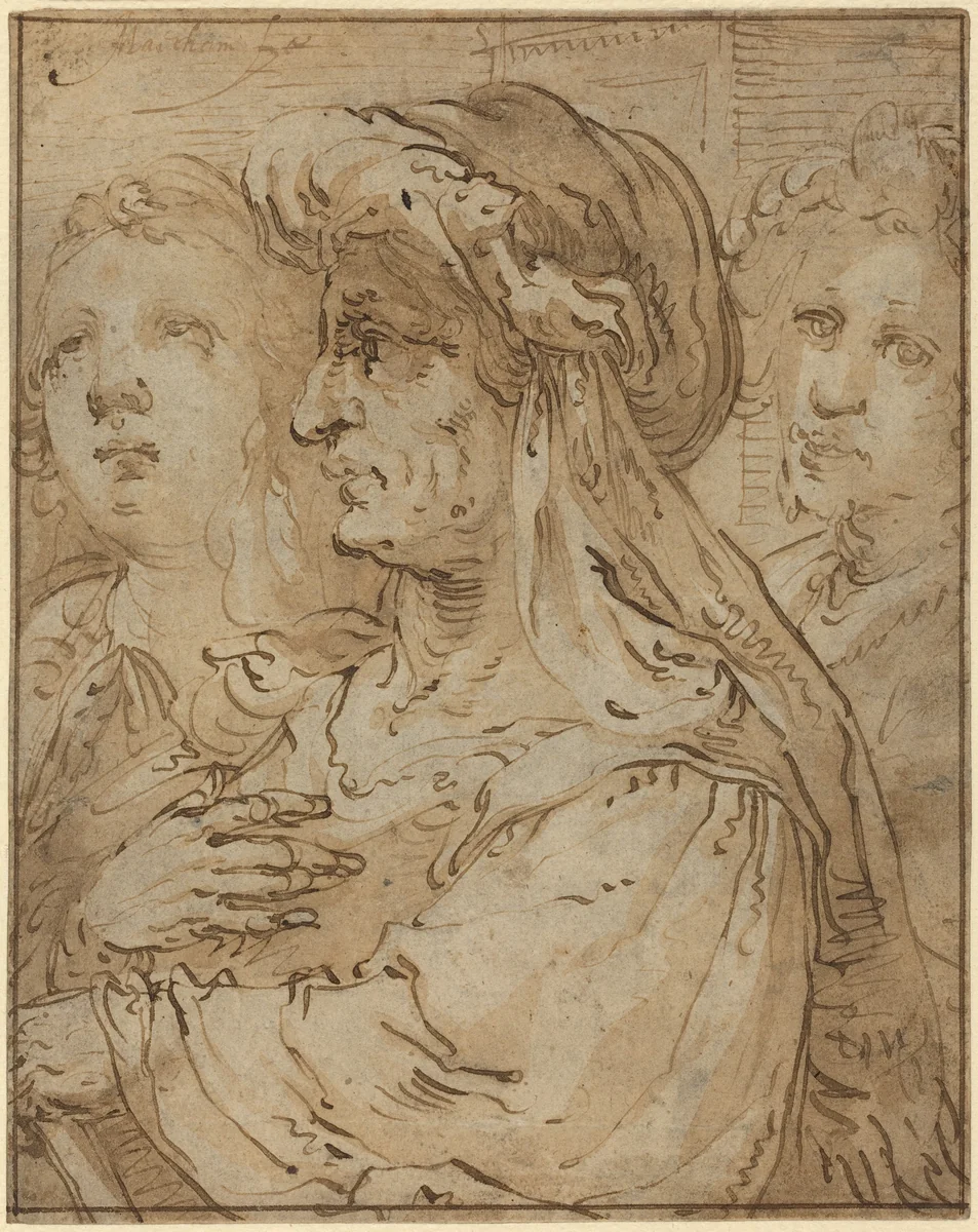 Allegory of Age by Jacob Matham, drawing, 1571-1631