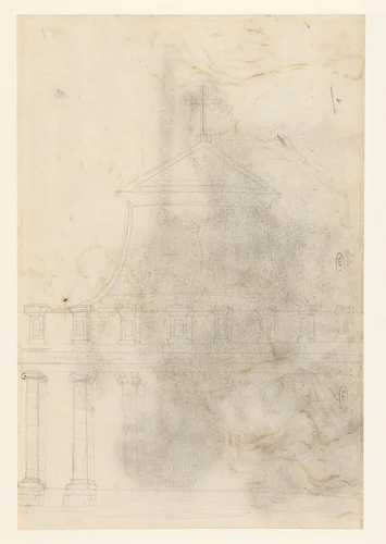 Façade van een kerk by Carle Vernet, drawing, 1768-1836