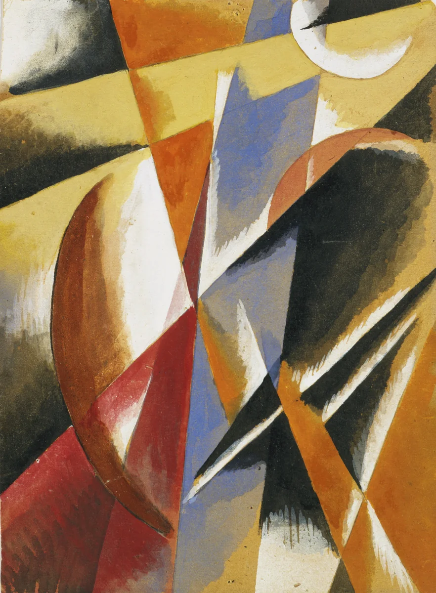 Composition by Liubov Popova, drawing, 1920