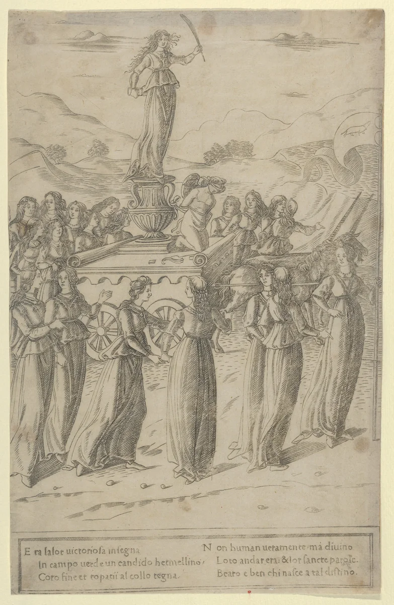 The Triumph of Chastity by Francesco Rosselli, print, 1475-1495