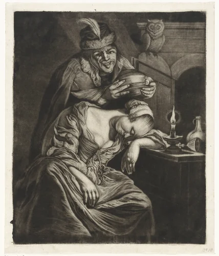 De wijn is een spotter by Jacob Hoolaart, print, 1723-1789