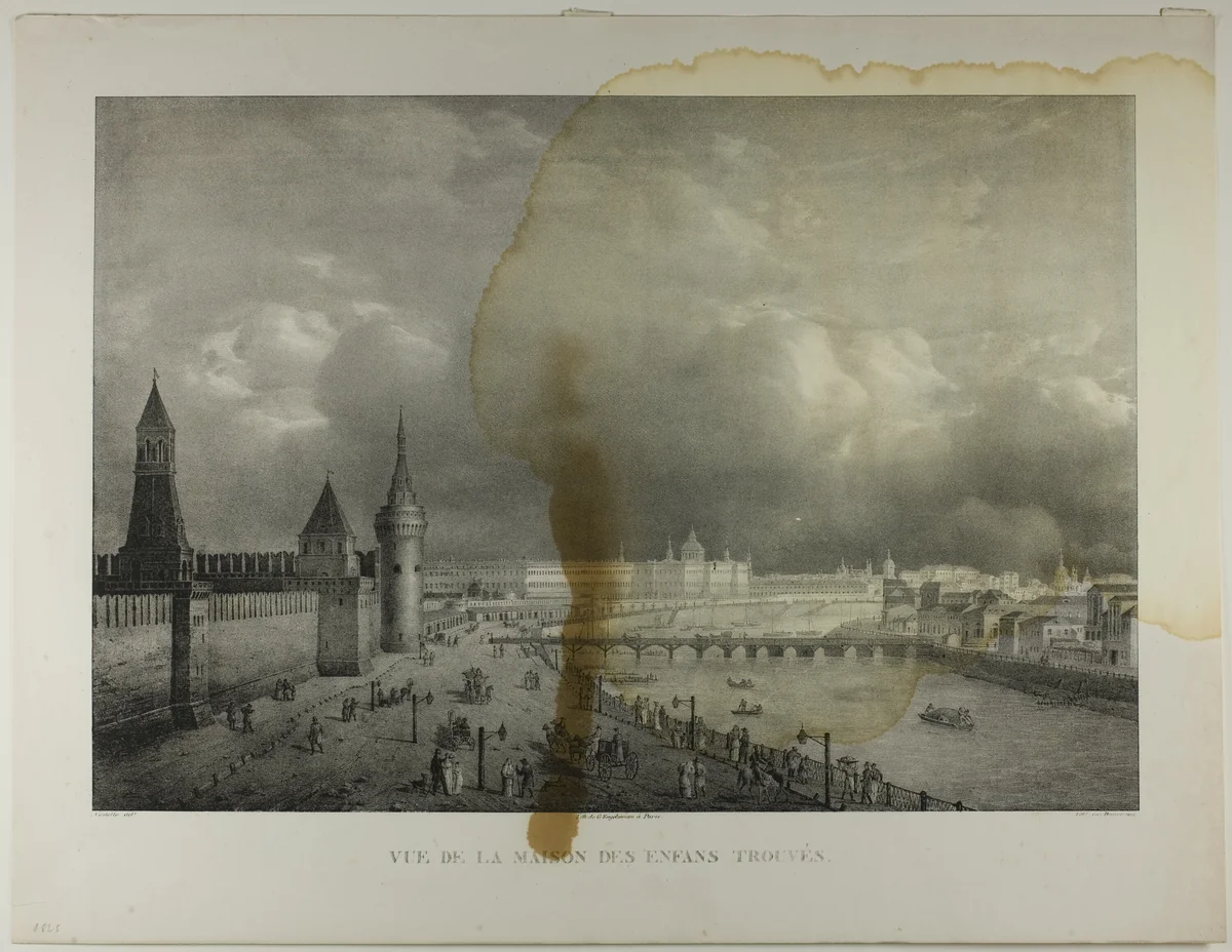 View from the Foundling House by François Joseph Dupressoir, print, 1833