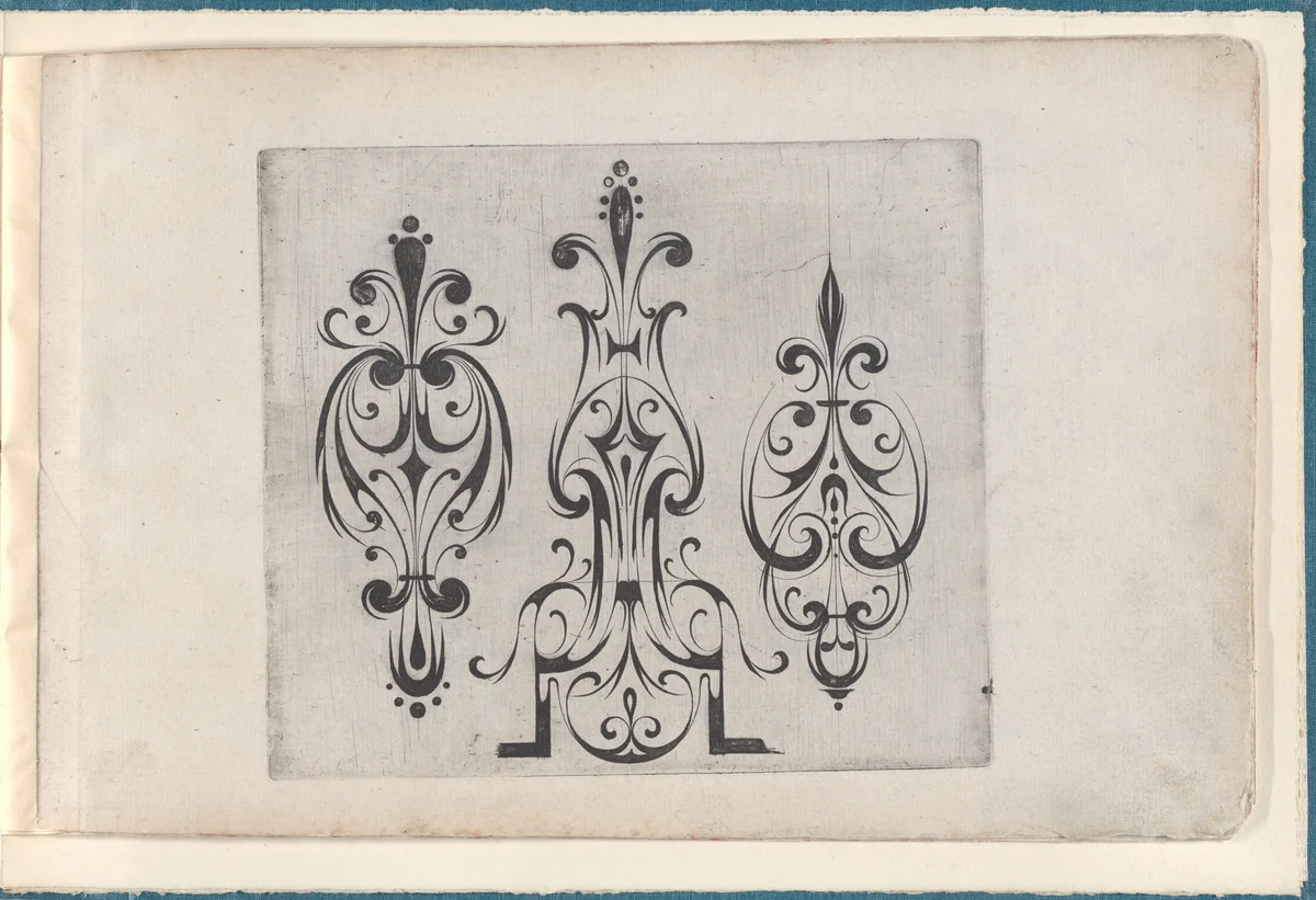 Plate from "Grateske voer golt smeden Schrijnwerkers Ende andere des nodich hebbende" by Meinert Gelijs, book, 1605-1635