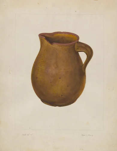 Earthen Pitcher by Clyde L. Cheney, index of american design, 1935-1942
