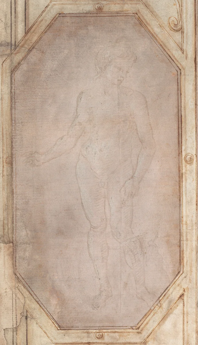 Standing Nude Youth by Filippino Lippi, drawing, 1496