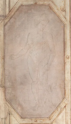 Standing Nude Youth by Filippino Lippi, drawing, 1496