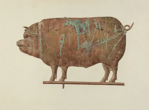 Pig Weather Vane by Marian Page, index of american design, 1940