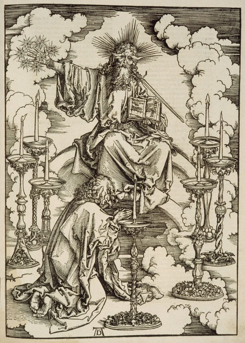 The Vision of the Seven Candlesticks by Albrecht Dürer, print, 1496-1498