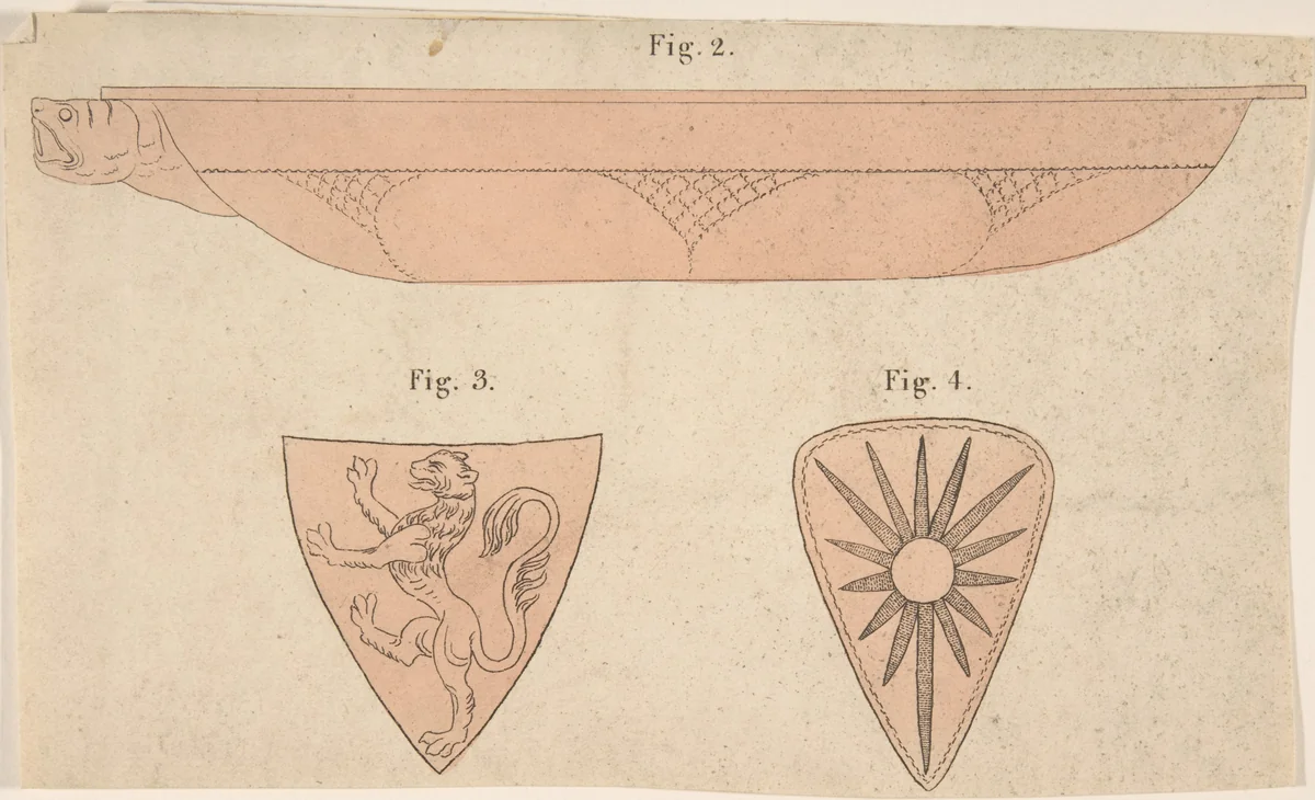 Shield Designs by anonymous, drawing, 1850-1900