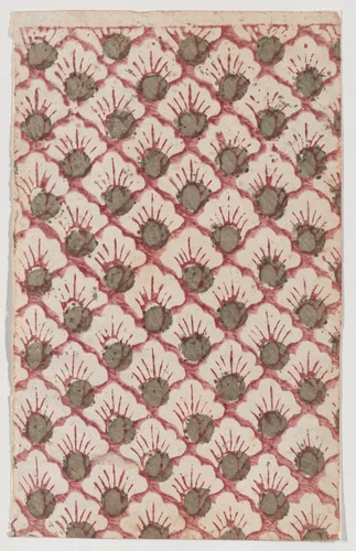 Sheet with overall pattern of petals by anonymous, print, 1800-1900