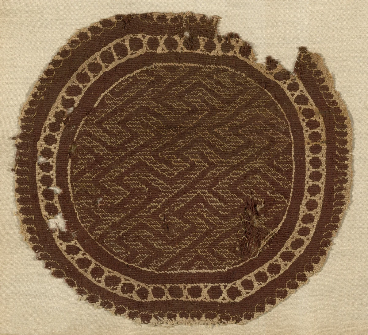 Roundel by Coptic Egypt, textile, 201-500