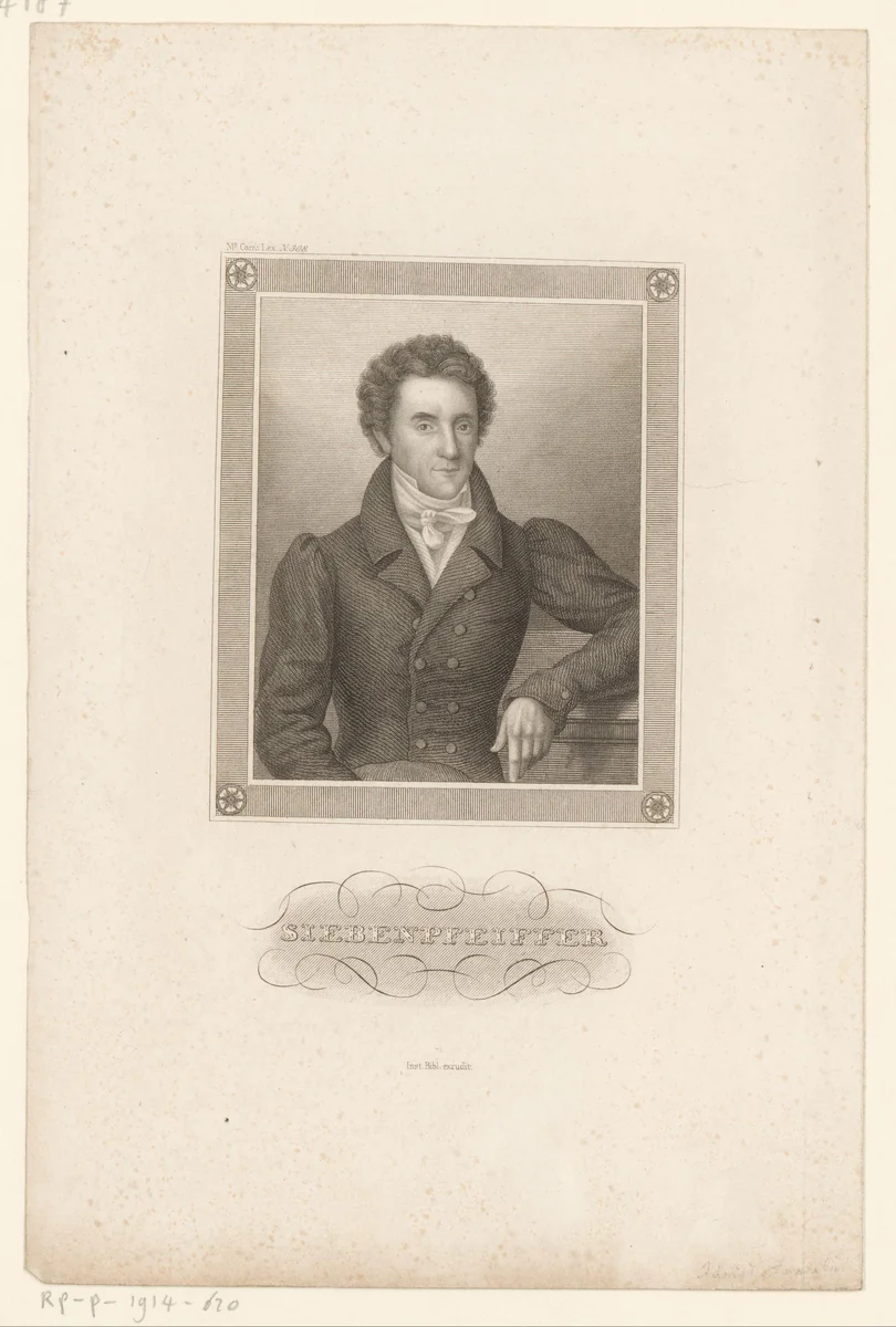 Portret van Philipp Jakob Siebenpfeiffer by Johann Georg Nordheim, print, 1840-1855