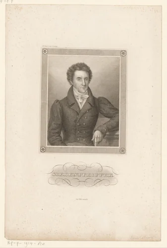Portret van Philipp Jakob Siebenpfeiffer by Johann Georg Nordheim, print, 1840-1855
