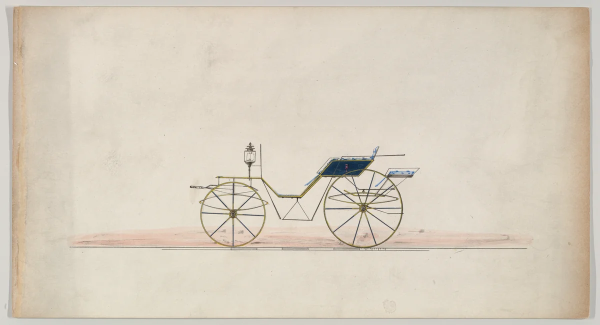 Drop Front Phaeton (unnumbered) by Brewster & Co., drawing, 1865-1875