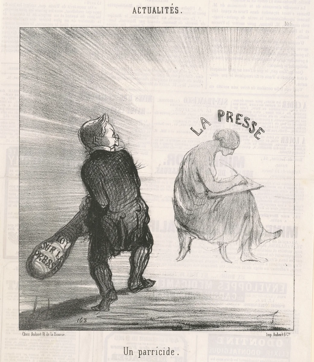Un parricide by Honoré Daumier, print, 1850