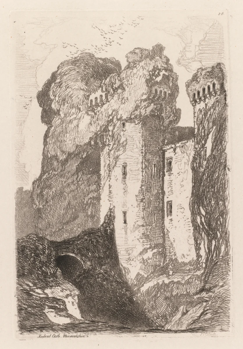 Liber Studiorium: Ragland Castle, Monmouhshire by John Sell Cotman, print, 1838