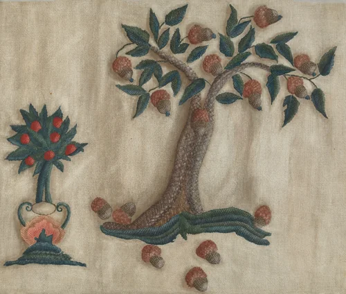 Embroidered Bed Hanging by Mildred E. Bent, index of american design, 1935-1942