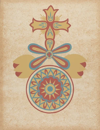 Santa Barbara Mission Doorway Design from the portfolio "Decorative Art of Spanish California" by American 20th Century, index of american design, 1935-1942