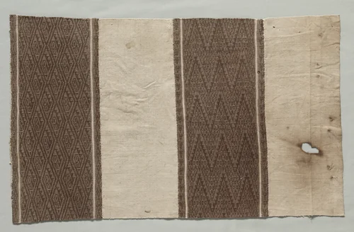 Fragment formed of Four Separate Fabrics Joined by Unknown, textile, 1100-1400